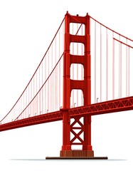 Fototapeta premium Red bridge against white background