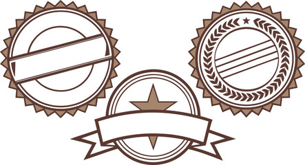 Retro style sticker set with rocket train and stars in muted tones © SnappyDesigns