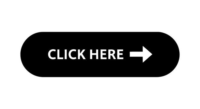 Vector illustration&nbsp;of black button with text click here and arrow icon on a transparent background