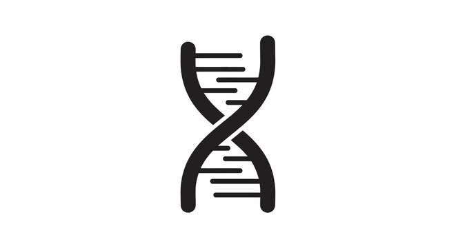 Simple black and white illustration of a dna double helix structure