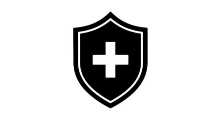 Fototapeta premium Vector illustration&nbsp;of shield icon with a medical cross symbol, vector illustration on a transparent background