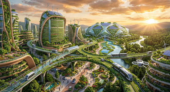 하이브리드 미래 도시와 지속 가능성 (Eco-Futurism)