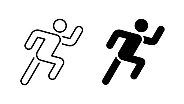 Running icons vector Collection Clipart Pack. icon with editable line stroke