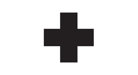 Obraz premium Simple black cross graphic on a plain white background