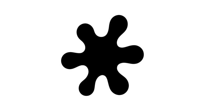 Vector illustration&nbsp;of black ink splash or paint blot on a transparent background