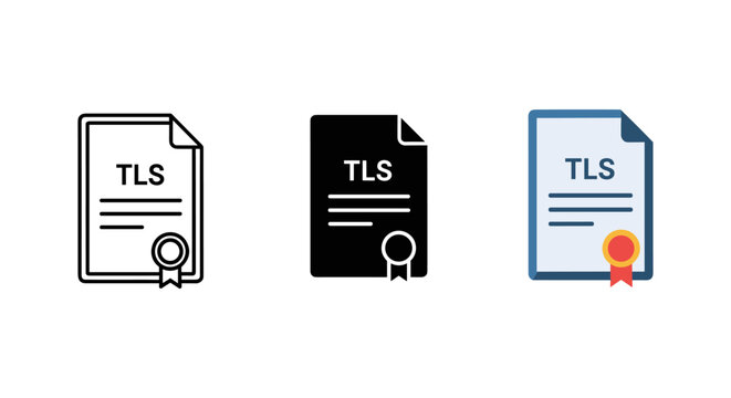 TLS certificates icons, security symbols