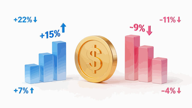 Financial growth and decline chart