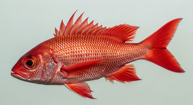 Close-Up Image of a Red Sea Bream Fish Vector, illustration