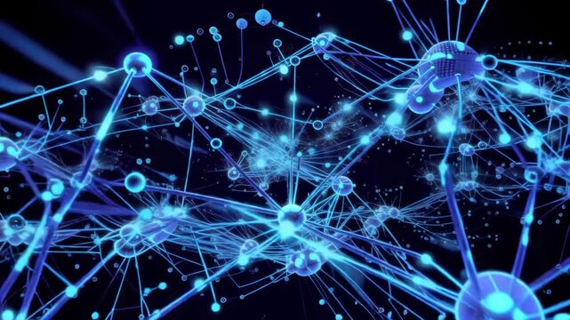 Abstract AI Neural Network Data Flow Background Seamless Loop 4K