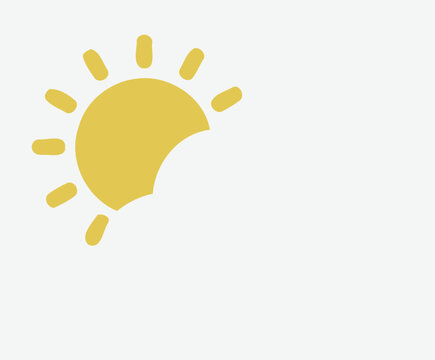 Minimalist Yellow Sun Icon with Partial Eclipse Effect