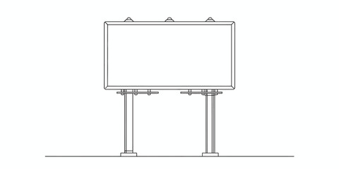 Obraz premium Blank billboard line drawing empty advertisement
