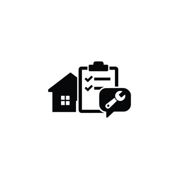Home inspection checklist and property maintenance checklist icon for business operations and workflow