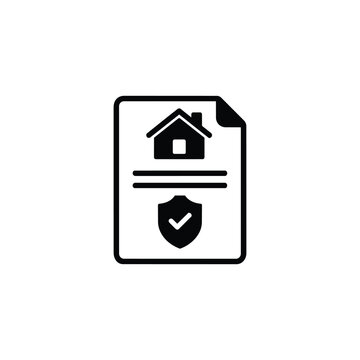 Property insurance document and home insurance document icon for business operations and workflow