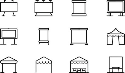 billboard outdoor signage lamp post rollup banner icons set © AIcon Star