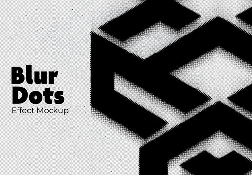 Blur Dots Effect Mockup