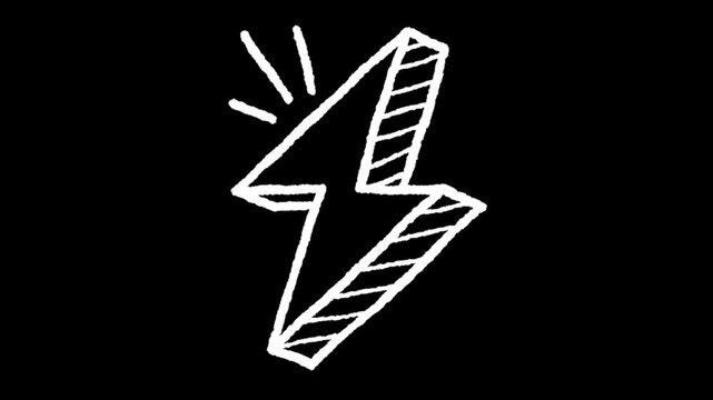 Lightning Bolt Illustration: A simple yet powerful illustration of a lightning bolt, a symbol of energy and power, rendered in a bold, eye-catching style. 
