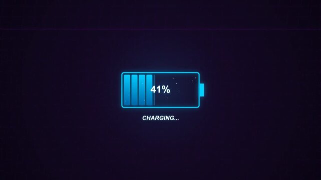 Low battery charging icon on dark background