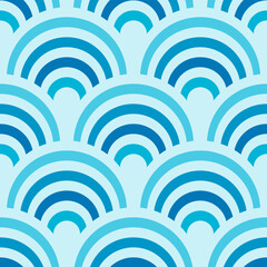 scallop pattern in blue hues © Calm_Ease