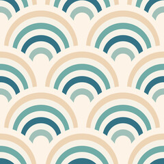 Scallop pattern in soft teals and beige © Calm_Ease