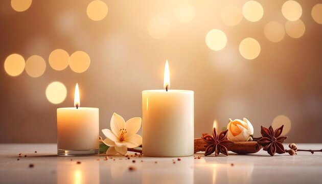 キャンドル、アロマセラピー、リラクゼーションのイメージ画像