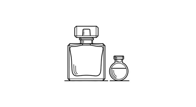 Perfume bottles on a white background.
