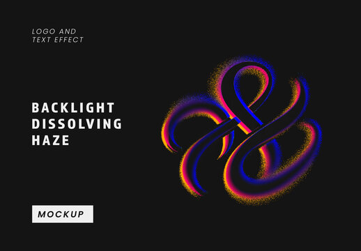 Backlight Dissolving Haze Logo And Text Effect Mockup