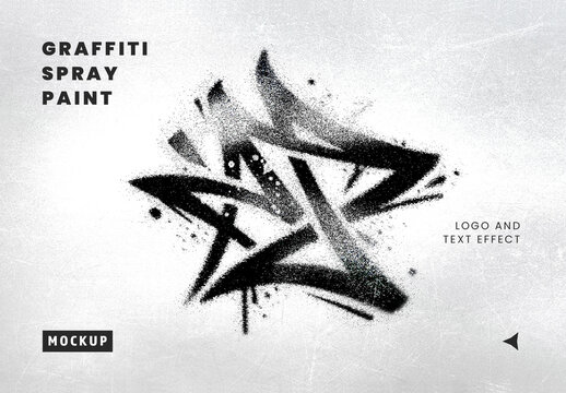 Graffiti Spray Paint Logo And Text Effect Mockup
