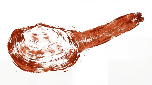 Japanese horsehair clam Mirugai Gyotaku red ink marine art