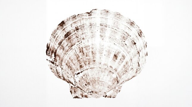 Tairagai pen shell Gyotaku vermillion ink print