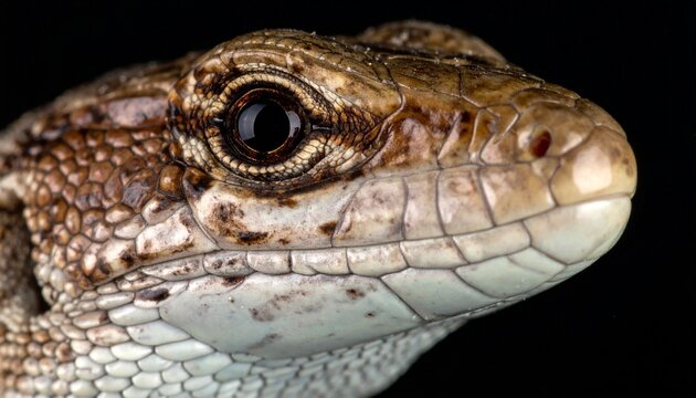 Close-up of a Sand Lizards Head with Intricate Scale Details.