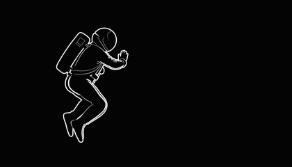 Fototapeta premium Astronaut floating in space with a dark background for Space Day 