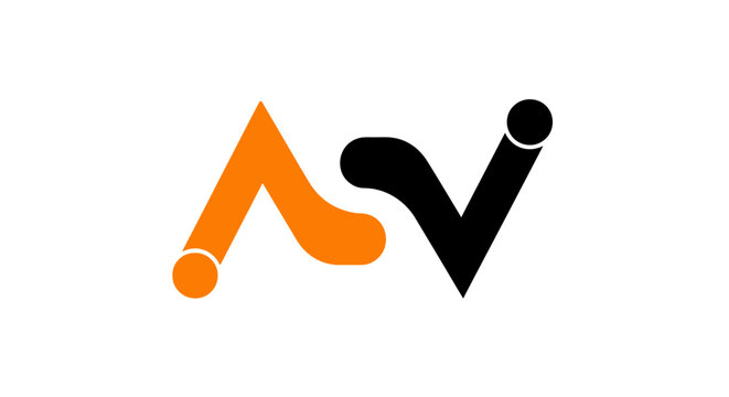 Minimalist geometric AV lettermark logo design on white background