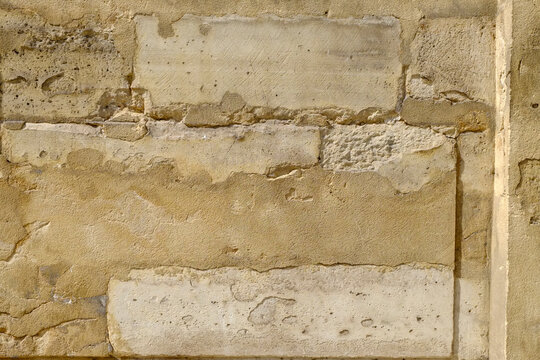 Warm stone block wall texture background