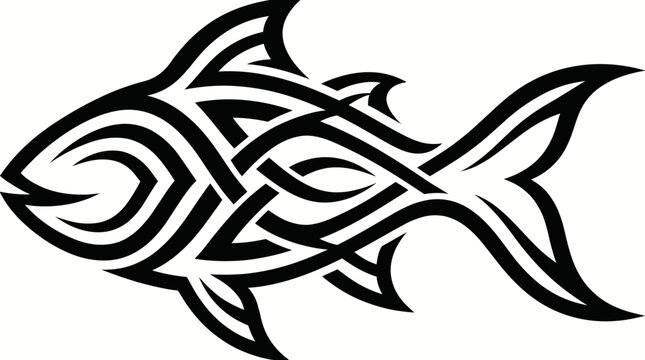 Celtic knotwork fish design element.