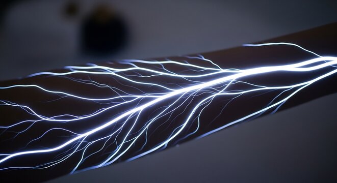 Abstract Electrical Discharge Effect on a Dark Surface.