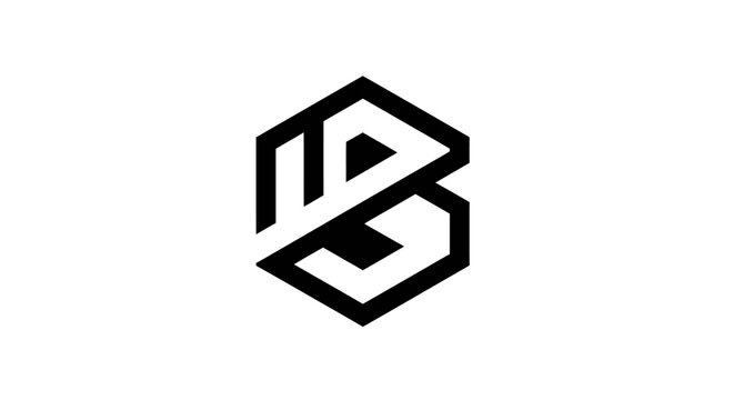Minimalist geometric EB monogram lettermark logo icon