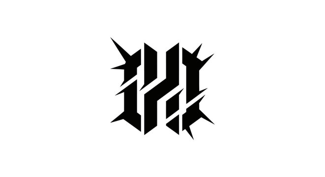 Minimalist black abstract streetwear graphic on white background