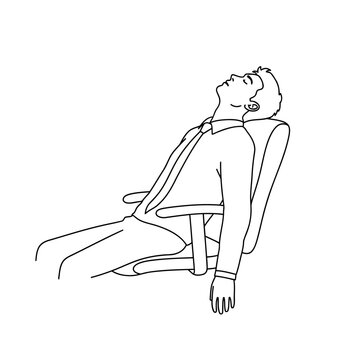 A man sitting in a chair with his head tilted back in relaxation