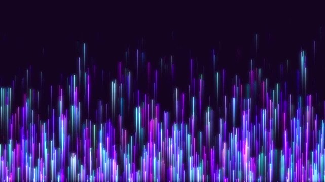 Animated multi-colored lines rising upwards