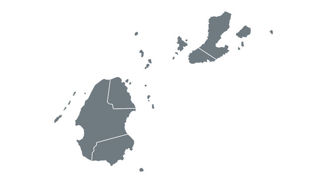 A dark blue political map displaying the islands of saint kitts and nevis caribbean high quality