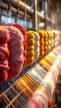 Colorful threads in focus