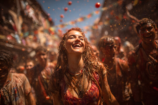 Bunol, located in the Valencia region of Spain, hosts the Tomatina festival, where people revel in its unique atmosphere while young people joyfully throw tomatoes. It is a traditional spirited celebr