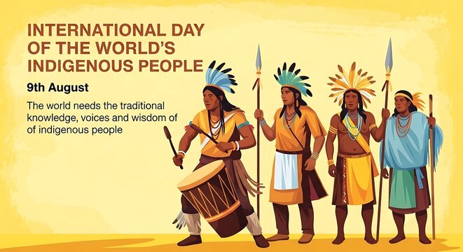 International day of the worlds indigenous people with traditional group