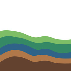 Obraz premium Soil layers illustration with green and blue.