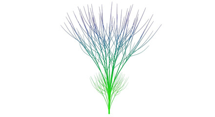 Fototapeta premium Abstract Green to Blue Gradient Branching Pattern - Organic Growth or Neural Network Design