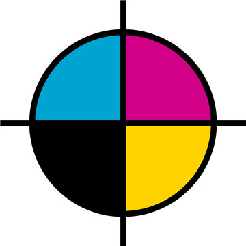 CMYK Print Registration Mark Flat Icon