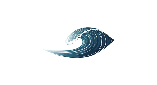 Stylized artistic illustration of a large ocean wave curling and crashing last 2026.
