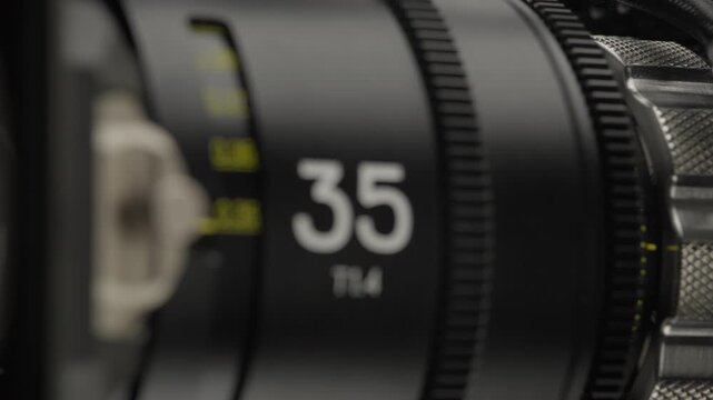 Rack focus revealing fast 35mm cine lens