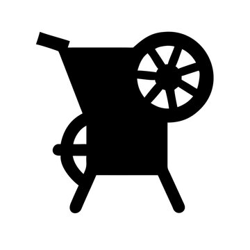 Antique hand powered corn sheller hopper wheel silhouette