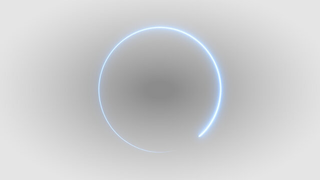 Blue glowing lens flare ring circle soft partial halo light png overlay element, on transparent background